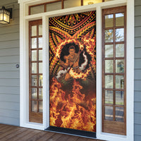 Samoa Siva Afi Dance Fireknife Door Cover Samoan Tribal Motif Dancing in the Fire