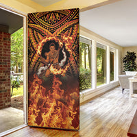 Samoa Siva Afi Dance Fireknife Door Cover Samoan Tribal Motif Dancing in the Fire