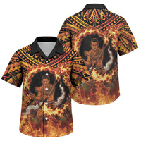 Samoa Siva Afi Dance Fireknife Family Matching Mermaid Dress and Hawaiian Shirt Samoan Tribal Motif Dancing in the Fire