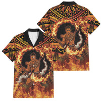 Samoa Siva Afi Dance Fireknife Family Matching Puletasi and Hawaiian Shirt Samoan Tribal Motif Dancing in the Fire