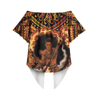 Samoa Siva Afi Dance Fireknife Off Shoulder Wrap Waist Top Samoan Tribal Motif Dancing in the Fire LT9 - Polynesian Pride