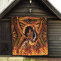Samoa Siva Afi Dance Fireknife Quilt Samoan Tribal Motif Dancing in the Fire