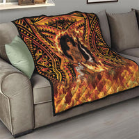 Samoa Siva Afi Dance Fireknife Quilt Samoan Tribal Motif Dancing in the Fire