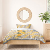 Maku'e Hawaiian Mango Palaka Bedding Set Aloha Hibiscus Pikake Lei