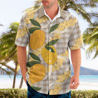 Maku'e Hawaiian Mango Palaka Hawaiian Shirt Aloha Hibiscus Pikake Lei