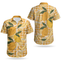 Alani Hawaiian Mango Palaka Couples Matching Mermaid Dress and Hawaiian Shirt Aloha Hibiscus Pikake Lei