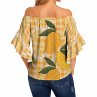 Alani Hawaiian Mango Palaka Off Shoulder Wrap Waist Top Aloha Hibiscus Pikake Lei LT9 - Polynesian Pride