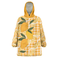 Alani Hawaiian Mango Palaka Wearable Blanket Hoodie Aloha Hibiscus Pikake Lei