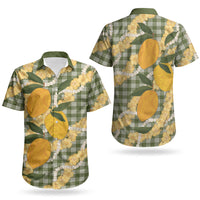 Uliuli Ahiahia Hawaiian Mango Palaka Couples Matching Tank Maxi Dress and Hawaiian Shirt Aloha Hibiscus Pikake Lei