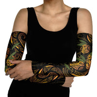 Hawaiian Mango Tribal Tattoo Arm Sleeves Gold Pacific Traditional Pattern