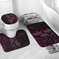 Hawaiian Mango Tribal Tattoo Bathroom Set Pink Pacific Traditional Pattern