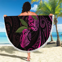 Hawaiian Mango Tribal Tattoo Beach Blanket Pink Pacific Traditional Pattern