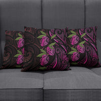 Hawaiian Mango Tribal Tattoo Pillow Cover Pink Pacific Traditional Pattern