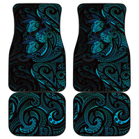 Hawaiian Mango Tribal Tattoo Car Mats Teal Pacific Traditional Pattern