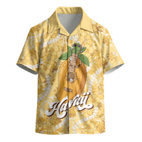 Hawaiian Mango Ukulele Kid Hawaiian Shirt Retro Yellow Hibiscus Pikake Lei