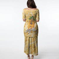 Hawaiian Mango Ukulele Puletasi Retro Yellow Hibiscus Pikake Lei