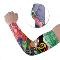Personalised Vanuatu Joyeux Noel Arm Sleeves Proud To Be a Ni-Van Sand Drawing Art - Polynesian Pride