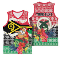 Personalised Vanuatu Joyeux Noel Basketball Jersey Proud To Be a Ni-Van Sand Drawing Art - Polynesian Pride