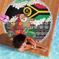 Personalised Vanuatu Joyeux Noel Beach Blanket Proud To Be a Ni-Van Sand Drawing Art - Polynesian Pride