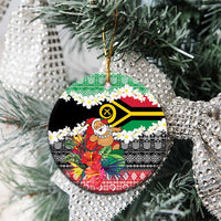 Personalised Vanuatu Joyeux Noel Ceramic Ornament Proud To Be a Ni-Van Sand Drawing Art - Polynesian Pride