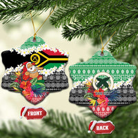 Personalised Vanuatu Joyeux Noel Ceramic Ornament Proud To Be a Ni-Van Sand Drawing Art - Polynesian Pride