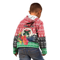 Personalised Vanuatu Joyeux Noel Kid Hoodie Proud To Be a Ni-Van Sand Drawing Art - Polynesian Pride