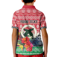 Personalised Vanuatu Joyeux Noel Kid Polo Shirt Proud To Be a Ni-Van Sand Drawing Art - Polynesian Pride