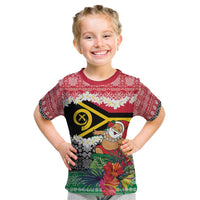 Personalised Vanuatu Joyeux Noel Kid T Shirt Proud To Be a Ni-Van Sand Drawing Art - Polynesian Pride