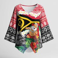 Personalised Vanuatu Joyeux Noel Kimono Sleeve Blouse Proud To Be a Ni-Van Sand Drawing Art - Polynesian Pride