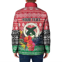 Personalised Vanuatu Joyeux Noel Padded Jacket Proud To Be a Ni-Van Sand Drawing Art - Polynesian Pride