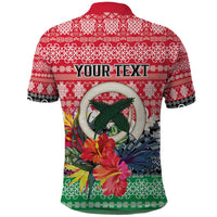 Personalised Vanuatu Joyeux Noel Polo Shirt Proud To Be a Ni-Van Sand Drawing Art - Polynesian Pride