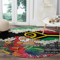 Personalised Vanuatu Joyeux Noel Round Carpet Proud To Be a Ni-Van Sand Drawing Art - Polynesian Pride