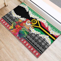 Personalised Vanuatu Joyeux Noel Rubber Doormat Proud To Be a Ni-Van Sand Drawing Art - Polynesian Pride