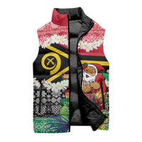 Personalised Vanuatu Joyeux Noel Sleeveless Puffer Jacket Proud To Be a Ni-Van Sand Drawing Art - Polynesian Pride