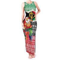 Personalised Vanuatu Joyeux Noel Tank Maxi Dress Proud To Be a Ni-Van Sand Drawing Art - Polynesian Pride