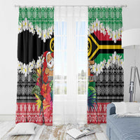 Personalised Vanuatu Joyeux Noel Window Curtain Proud To Be a Ni-Van Sand Drawing Art - Polynesian Pride