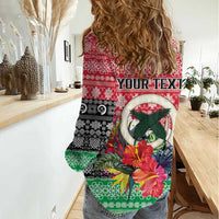 Personalised Vanuatu Joyeux Noel Women Casual Shirt Proud To Be a Ni-Van Sand Drawing Art - Polynesian Pride