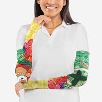 Personalised Malampa Joyeux Noel Arm Sleeves Proud To Be a Ni-Van Sand Drawing Art - Polynesian Pride