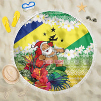 Personalised Malampa Joyeux Noel Beach Blanket Proud To Be a Ni-Van Sand Drawing Art - Polynesian Pride