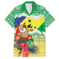 Personalised Malampa Joyeux Noel Family Matching Off Shoulder Maxi Dress and Hawaiian Shirt Proud To Be a Ni-Van Sand Drawing Art LT9 Dad's Shirt - Short Sleeve Lime - Polynesian Pride