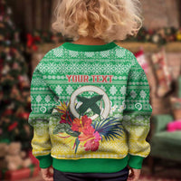 Personalised Malampa Joyeux Noel Kid Ugly Christmas Sweater Proud To Be a Ni-Van Sand Drawing Art - Polynesian Pride