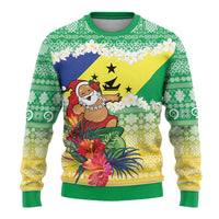 Personalised Malampa Joyeux Noel Ugly Christmas Sweater Proud To Be a Ni-Van Sand Drawing Art - Polynesian Pride