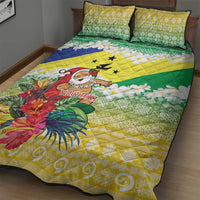Personalised Malampa Joyeux Noel Quilt Bed Set Proud To Be a Ni-Van Sand Drawing Art - Polynesian Pride