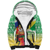 Personalised Malampa Joyeux Noel Sherpa Hoodie Proud To Be a Ni-Van Sand Drawing Art - Polynesian Pride