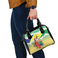 Personalised Malampa Joyeux Noel Shoulder Handbag Proud To Be a Ni-Van Sand Drawing Art - Polynesian Pride