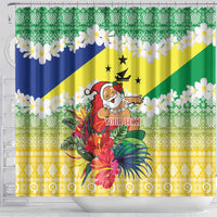 Personalised Malampa Joyeux Noel Shower Curtain Proud To Be a Ni-Van Sand Drawing Art - Polynesian Pride