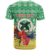 Personalised Malampa Joyeux Noel T Shirt Proud To Be a Ni-Van Sand Drawing Art - Polynesian Pride