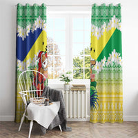 Personalised Malampa Joyeux Noel Window Curtain Proud To Be a Ni-Van Sand Drawing Art - Polynesian Pride