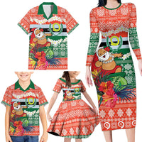 Personalised Penama Joyeux Noel Family Matching Long Sleeve Bodycon Dress and Hawaiian Shirt Proud To Be a Ni-Van Sand Drawing Art LT9 - Polynesian Pride