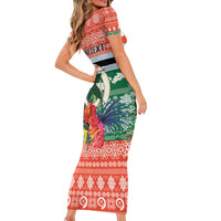 Personalised Penama Joyeux Noel Family Matching Short Sleeve Bodycon Dress and Hawaiian Shirt Proud To Be a Ni-Van Sand Drawing Art LT9 - Polynesian Pride